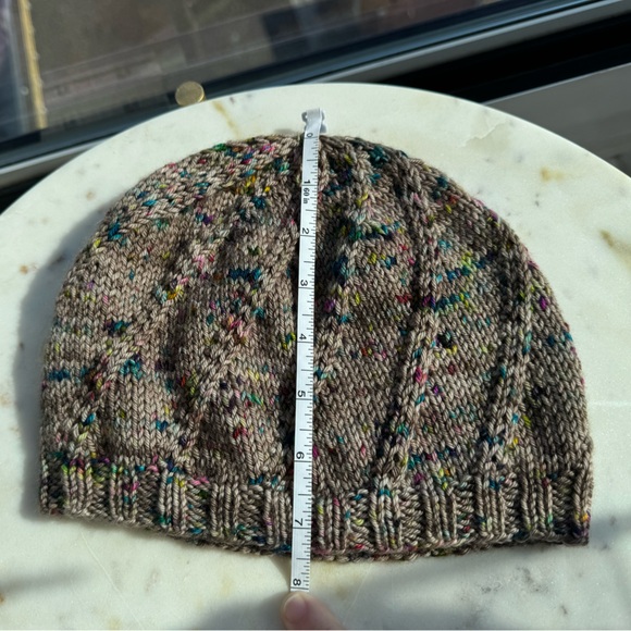 Handcrafted Knit Spiral Slouchy Hat - Grey Marled - Picture 2 of 7